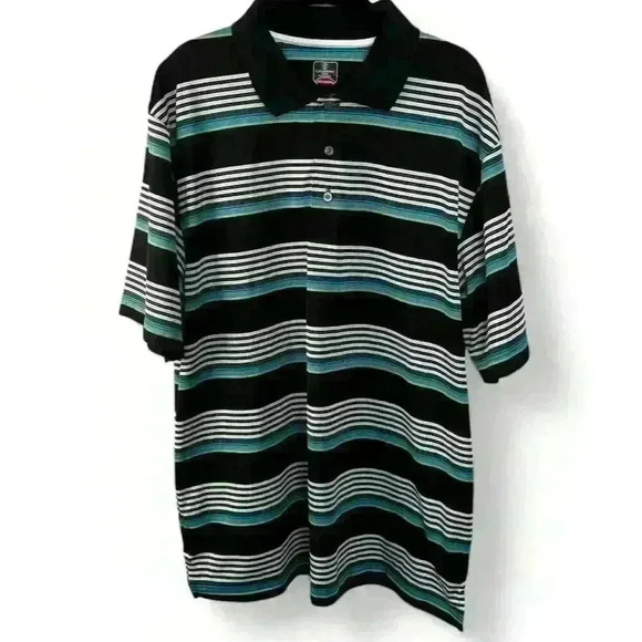 PGA Champions Tour Men's Striped Polo Shirt Multicolor Size Large - Picture 1 of 7